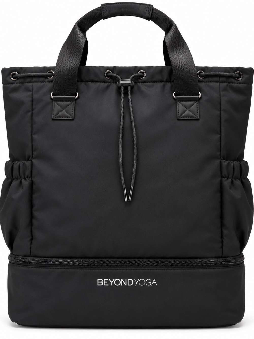 Beyond Yoga Black Convertible Tote Backpack Gym Travel Bag NWT
